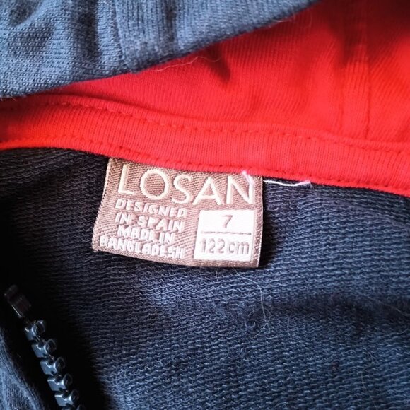 Losan navy full zip hoodie size 7 - Picture 2 of 2